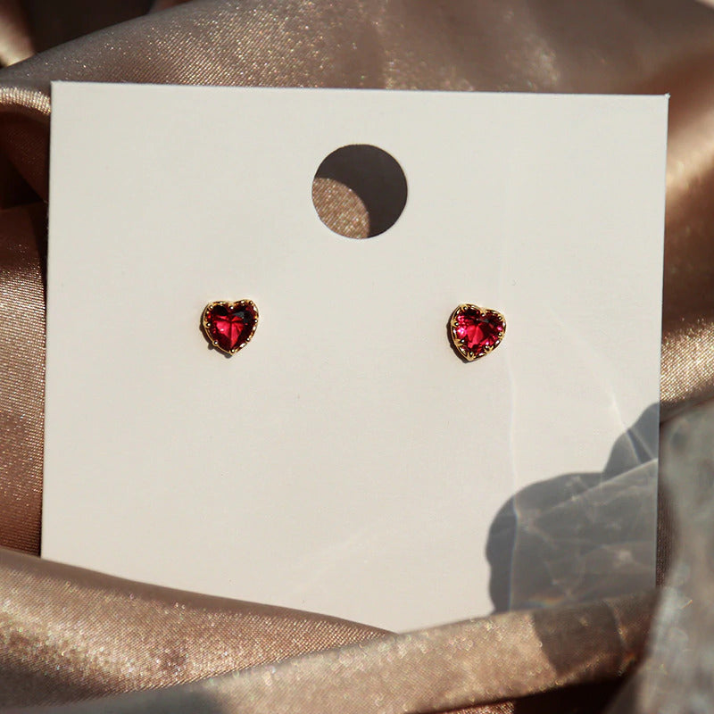 Red Heart Design Long Dangle Earrings Simple Cute Style - Temu
